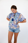 Blue Paisley Top
