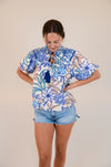 Blue Paisley Top