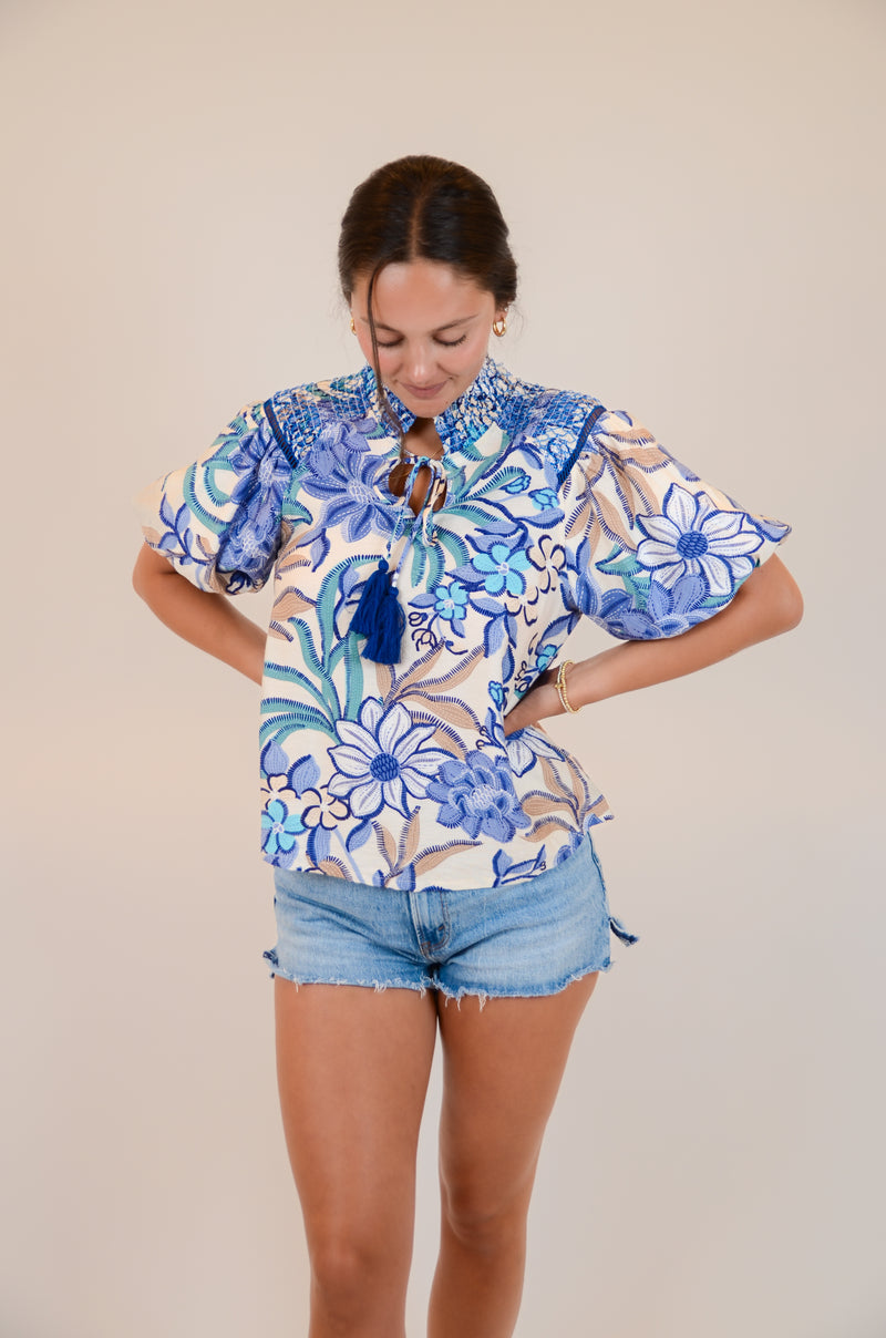 Blue Paisley Top