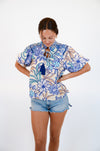Blue Paisley Top