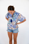 Blue Paisley Top