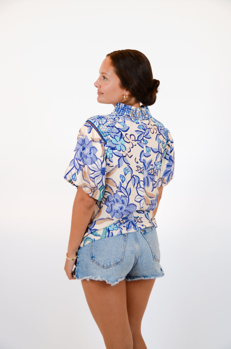Blue Paisley Top