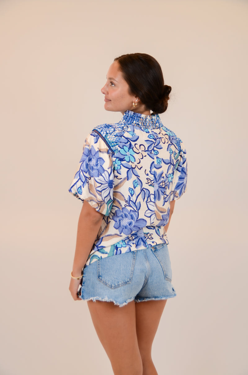 Blue Paisley Top