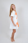 Half Orange, Half White Helmet Dress