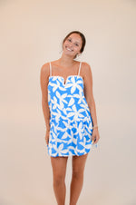 Blue Dress with White Flowers