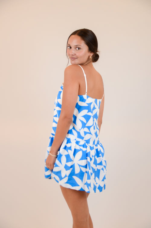 Blue Dress with White Flowers