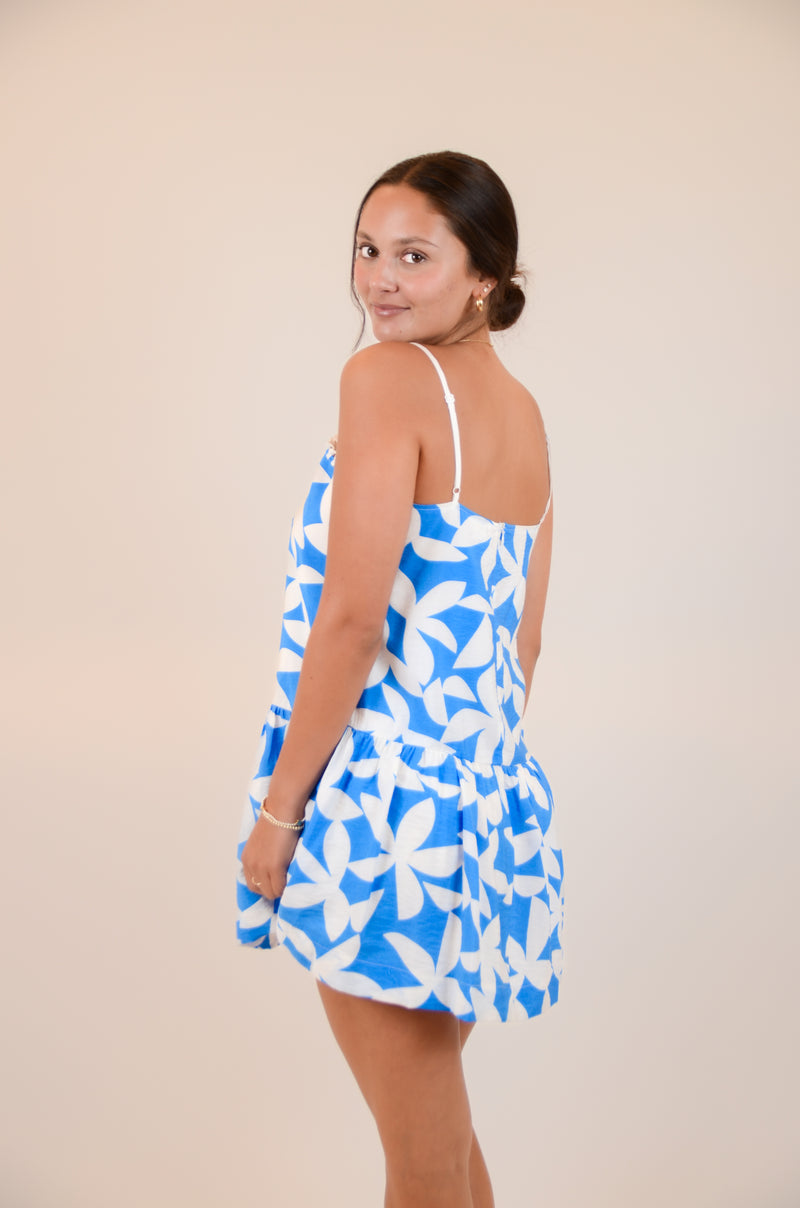 Blue Dress with White Flowers