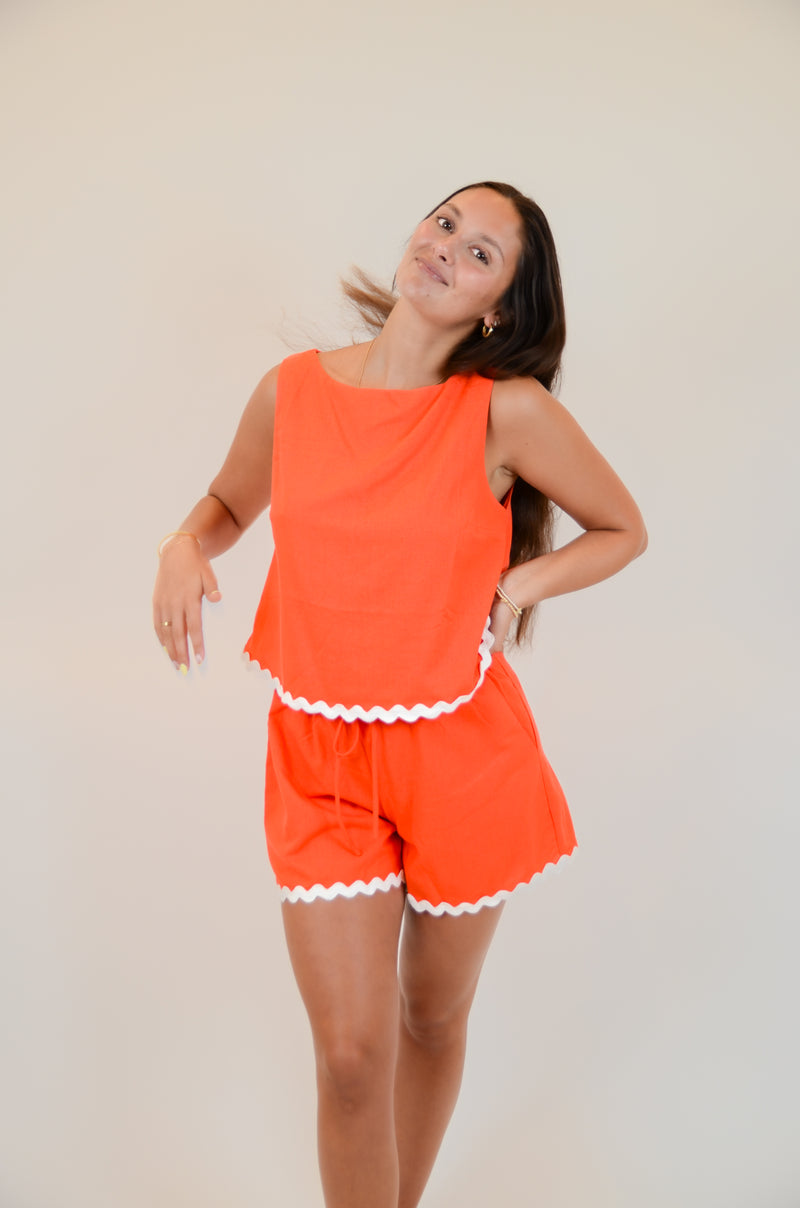 Orange Set with White Trim