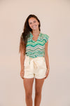 Cream Shorts with No Zipper