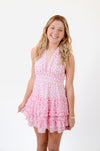 Pink and White Halter Dress
