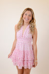 Pink and White Halter Dress