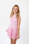 Pink and White Halter Dress