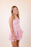 Pink and White Halter Dress