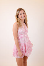 Pink and White Halter Dress