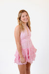 Pink and White Halter Dress