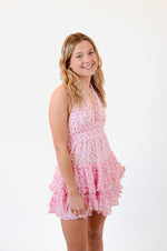 Pink and White Halter Dress