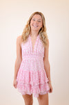 Pink and White Halter Dress