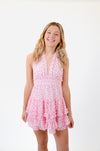 Pink and White Halter Dress