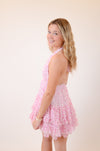 Pink and White Halter Dress