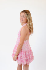 Pink and White Halter Dress