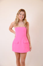 Strapless Bubble Gum Skort Dress