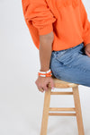 Orange and White Chunky Bracelets