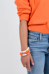 Orange and White Chunky Bracelets