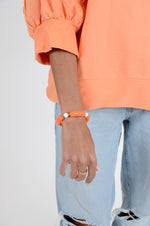 Orange Bracelet with White Touches