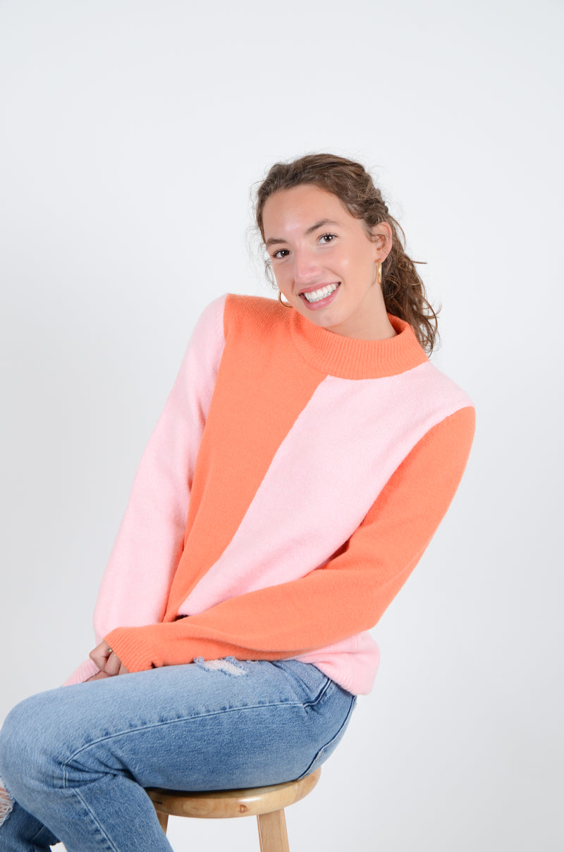 Orange Meets Pink Sweater