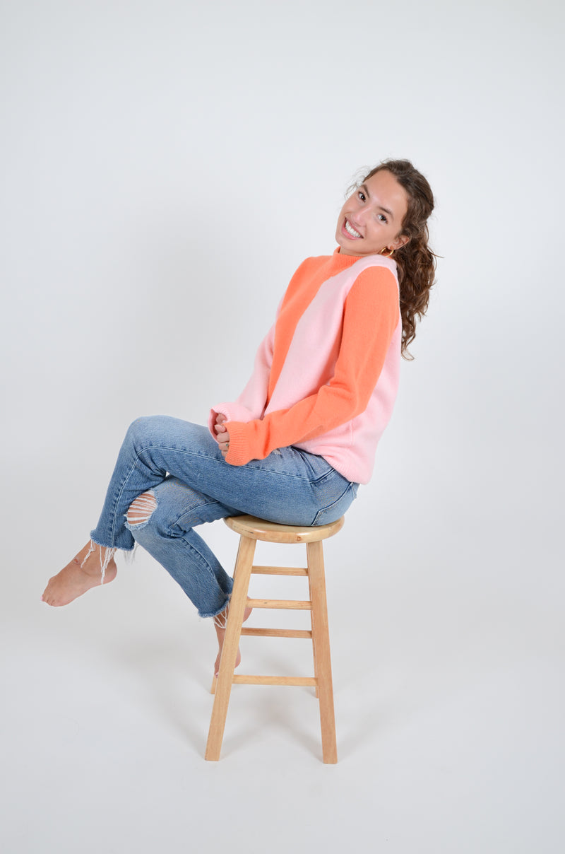 Orange Meets Pink Sweater