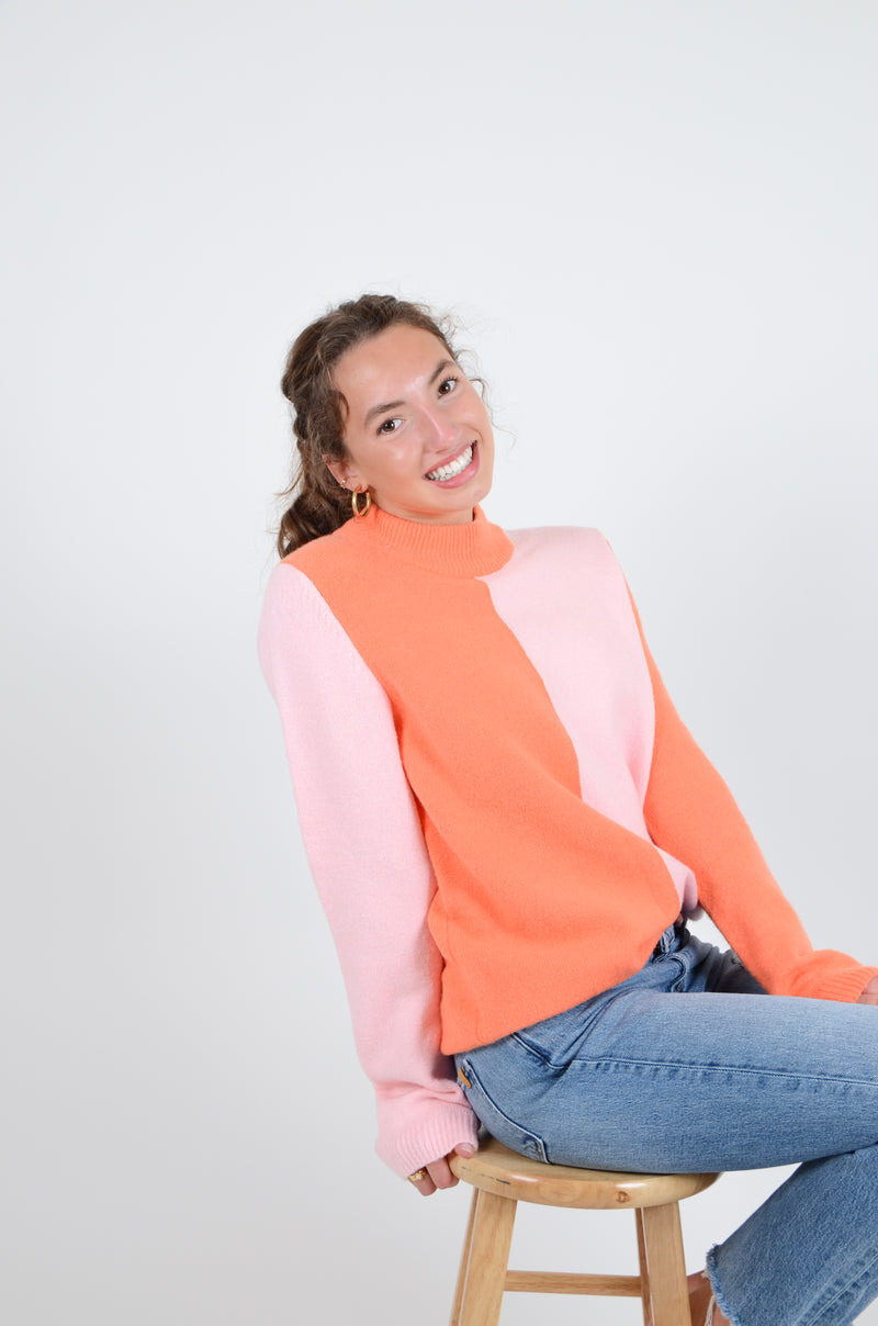 Orange Meets Pink Sweater