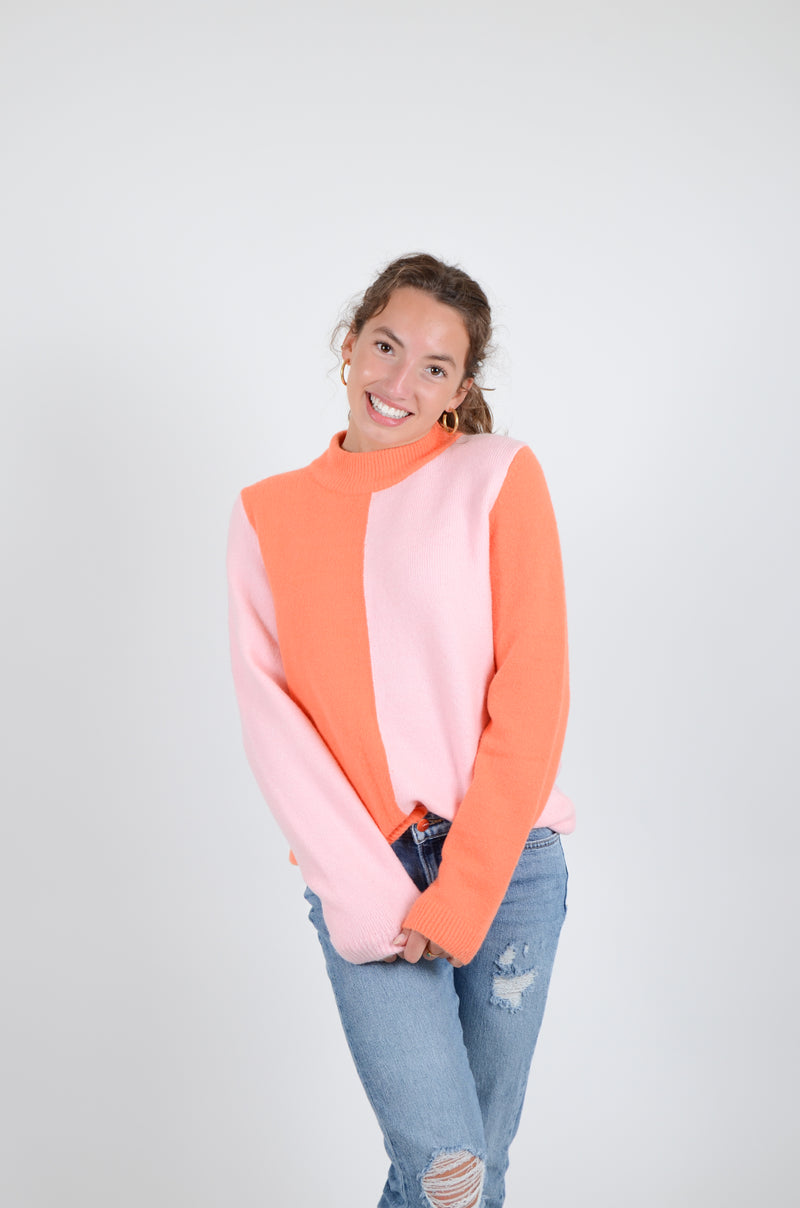 Orange Meets Pink Sweater