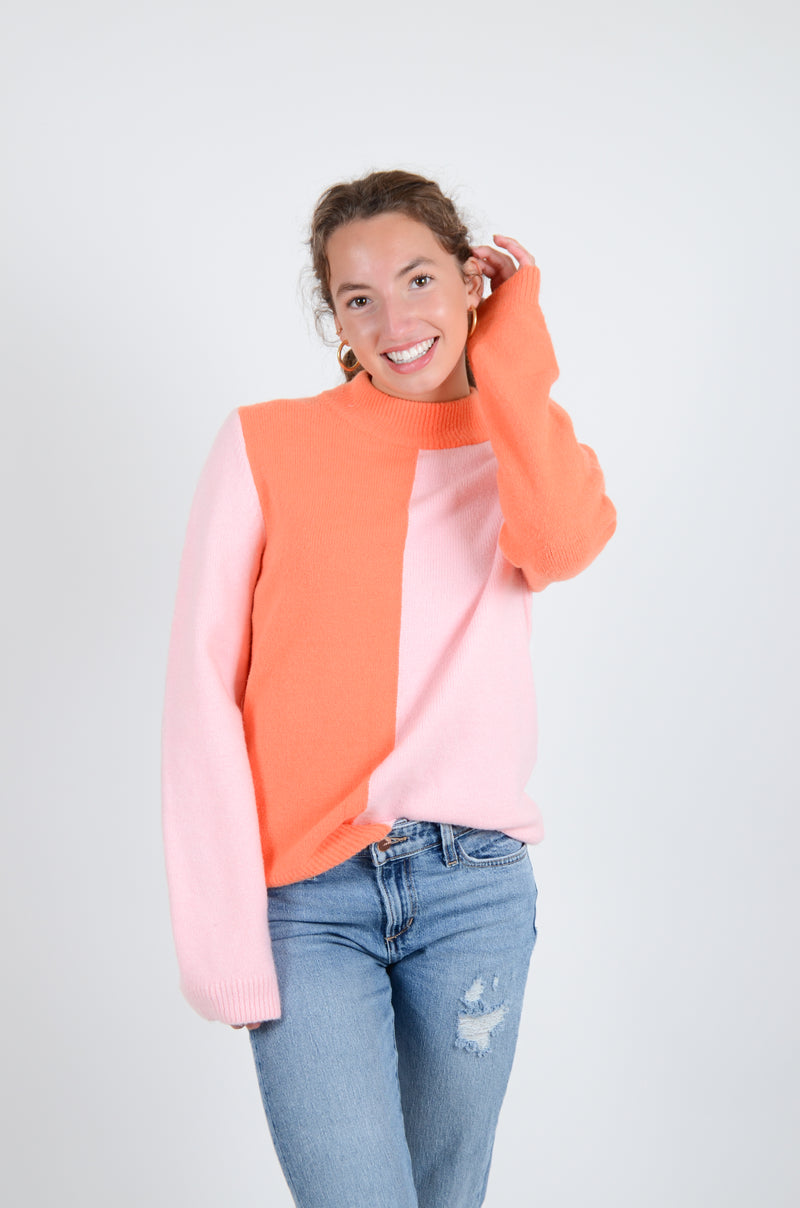 Orange Meets Pink Sweater