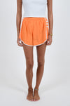 Orange Shorts with White Trim Detail