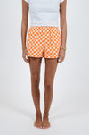 Orange and White Checkered Shorts