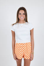 Orange and White Checkered Shorts