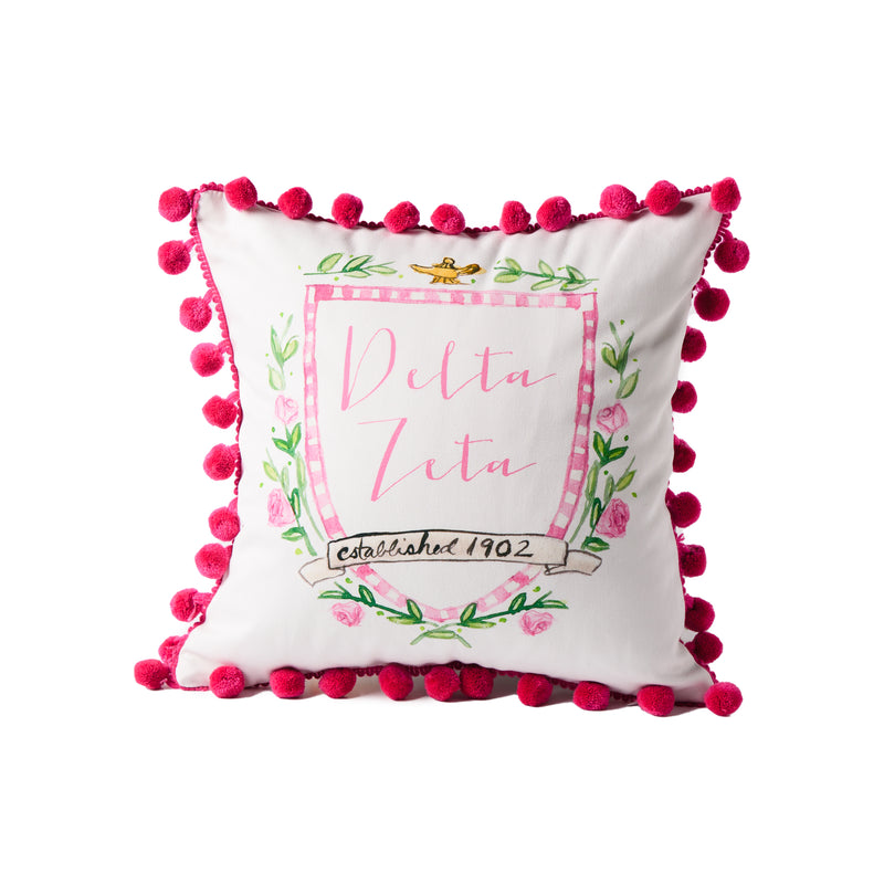 Greek Pom Pom Pillow