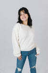 Soft Sweater with Shoulder Detail, Cream