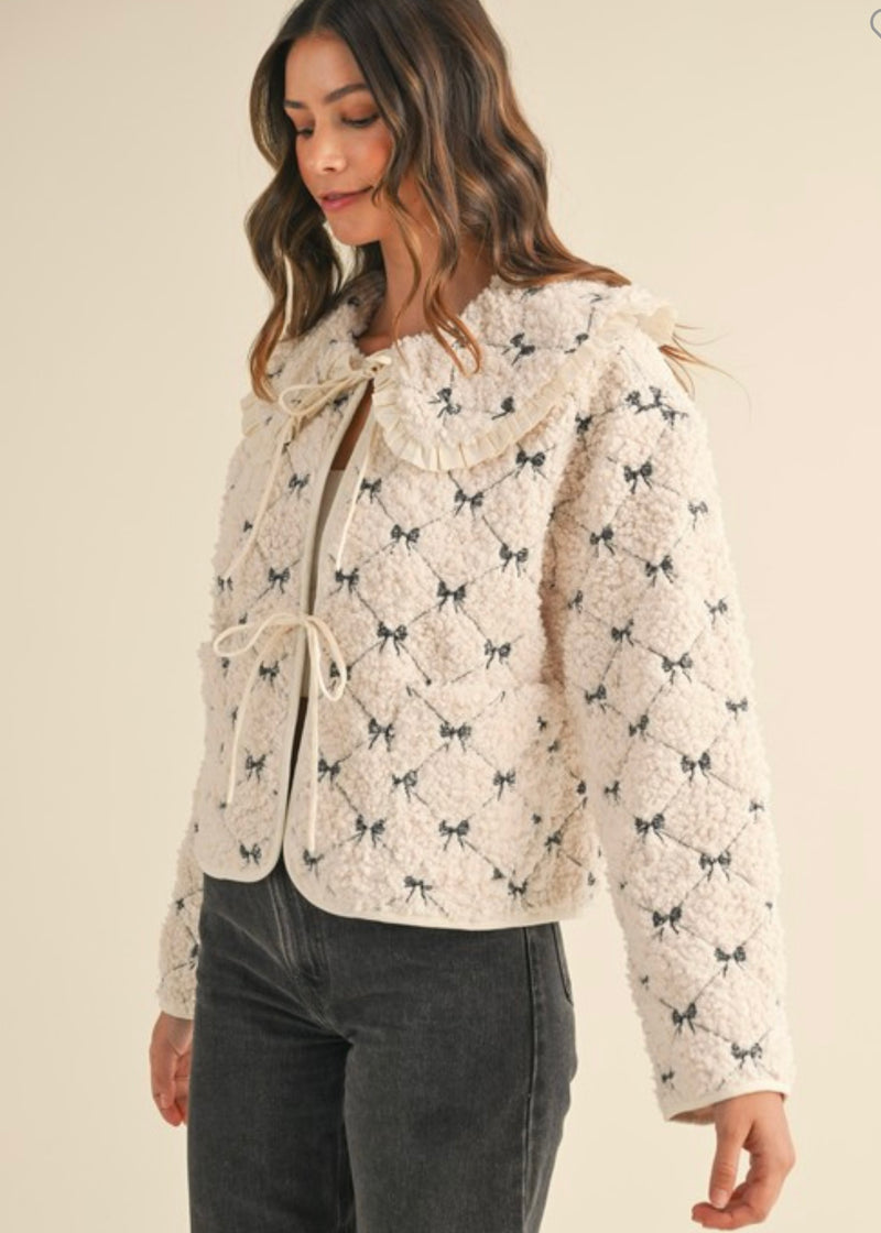 Precious Bow Jacket with Peter Pan Collar