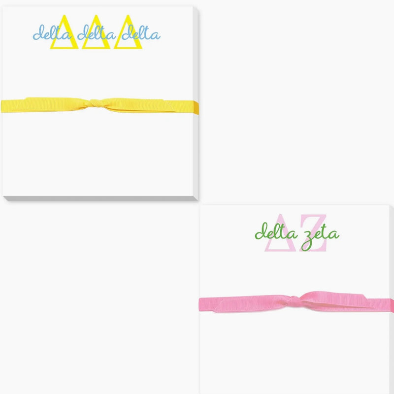 Sorority Greek Doodle Script Notepad