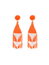 Beaded Triangle Drop Earrings, Orange