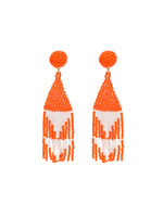 Beaded Triangle Drop Earrings, Orange