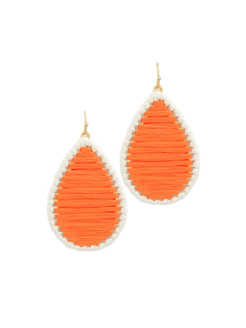 Orange Earring with White Trim