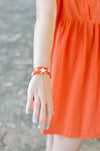 Orange Beaded Star Bracelet