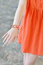 Orange Beaded Star Bracelet
