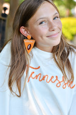 Orange Beaded Game day Earrings with Football