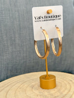 Satin Gold 2" Hoop Earring with Back Closer