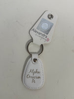 White Keychain with Sorority Name