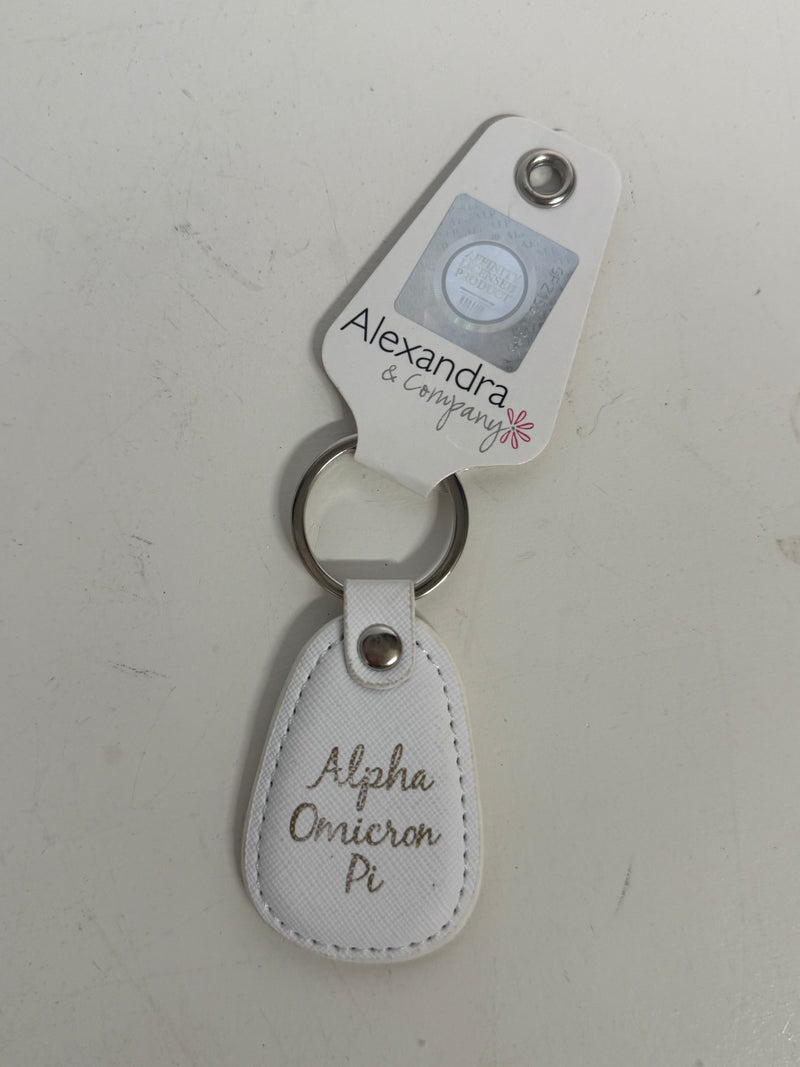 White Keychain with Sorority Name