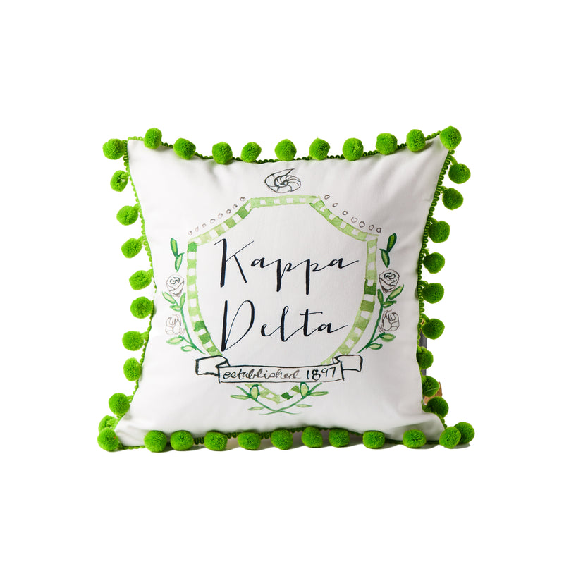 Greek Pom Pom Pillow